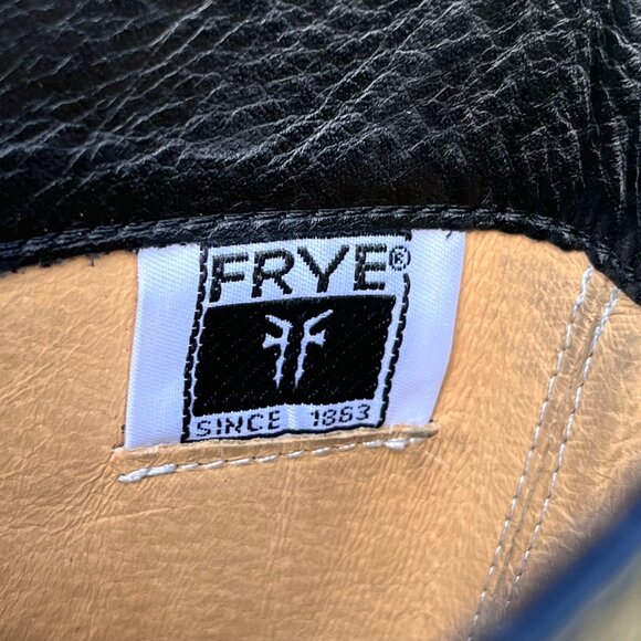 Frye Phillip Black Leather Knee High Buckle Riding Boots Size 6.5 B - Picture 6 of 8